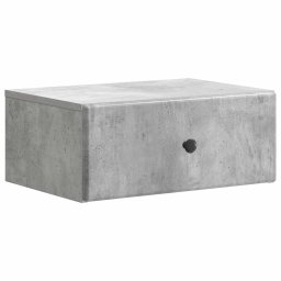 Noptiera suspendata cu sertar, gri beton, 49 x 34,5 x 20 cm, vidaXL