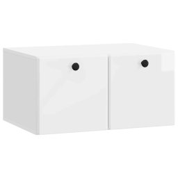 Dulap TV suspendat cu 2 usi, alb lucios, 59,5 x 41 x 30 cm