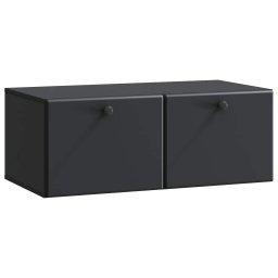 Dulap TV suspendat de perete negru, 78,5 x 41 x 30 cm, 2 usi