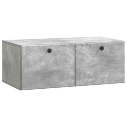 Dulap TV suspendat gri beton, 78,5 x 41 x 30 cm, 2 usi, lemn prelucrat