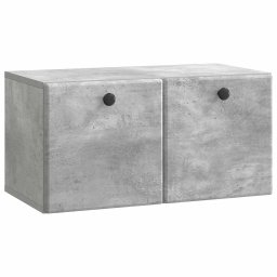 Dulap TV suspendat gri beton, 59,5 x 31 x 30 cm, 2 usi