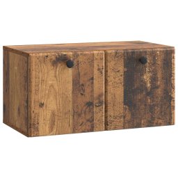 Dulap TV suspendat din lemn vechi, 59,5 x 31 x 30 cm, 2 usi