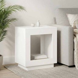 Masa laterala Alb 60 x 40 x 65 cm Lemn prelucrat GartenMobel Dekor