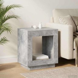Masa laterala Gri Beton 60 x 40 x 65 cm Lemn prelucrat GartenMobel Dekor