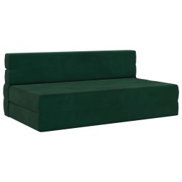 Canapea Plianta cu Pat Verde închis 203 x 152 x 15 cm Catifea GartenMobel Dekor