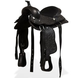 Sa Western, capastru & pieptar, piele naturala, 12", negru GartenMobel Dekor