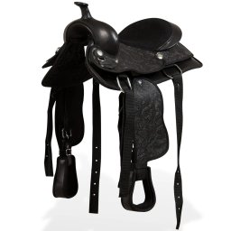 Sa Western, capastru & pieptar, piele naturala, 13", negru GartenMobel Dekor