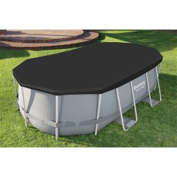 Prelata pentru piscina ovala Bestway Flowclear 418x230 cm, PVC negru