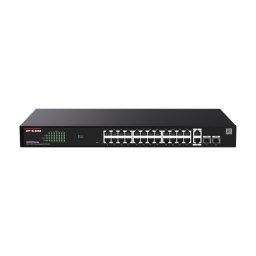 Switch PoE Gigabit managed IP-COM cu 24 porturi, 2 SFP si 370W, 1U