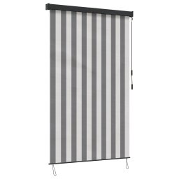 Rulou textil Antracit si Alb 100 x 250 cm Tesatura si Aluminiu GartenMobel Dekor
