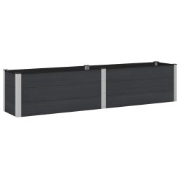 Strat înaltat de gradina Negru 250 x 50 x 54 cm alu. GartenMobel Dekor
