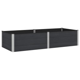 Strat înaltat de gradina Negru 250 x 100 x 54 cm alu. GartenMobel Dekor