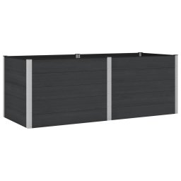 Strat înaltat de gradina Negru 250 x 100 x 91 cm alu. GartenMobel Dekor