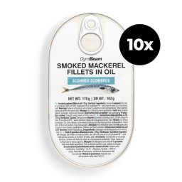 GymBeam File de macrou afumat în ulei 10 x 170 g