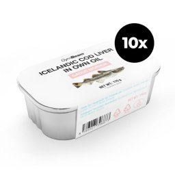 GymBeam Ficat de cod islandez în ulei propriu 10 x 115 g