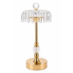 Lampa de masa 09 eleganta model cristal cu baza aurie design premium cu franjuri decorative