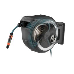 Tambur pentru furtun 18632-20 + dispozitiv perete roll-up + conectori + 35 m furtun 13 mm