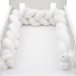 Protective crib mattress cover New Baby Minka and Dot grey
