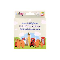 Set 4 textmarkere Neon Strigo, Seria Capybara