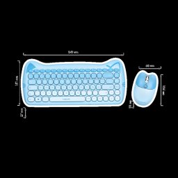 LOGILINK Cablu fără 2.4 GHz-es. tastatura mouse kombináció. 1600 DPI. gyerekbarát. DE elrendezés. albastru