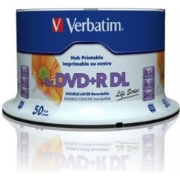 DVD+R VERBATIM 8.5GB, 240min, viteza 8x, 50 buc, Double Layer, spindle, printabil, Wide Inkjet Printable 97693