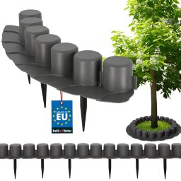 Bordură gazon palisadă cu rampă plastic gri 4 m
