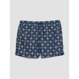 s.Oliver Big Sizes Costum de baie barbati big sizes, imprimeu cu model, Relaxed Fit, Bleumarin inchis (SELECTATI MARIMEA: 3XL)