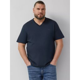 s.Oliver Big Sizes Tricou barbati big sizes cu anchior, din bumbac, Regular fit, Bleumarin inchis (SELECTATI MARIMEA: 2XL)