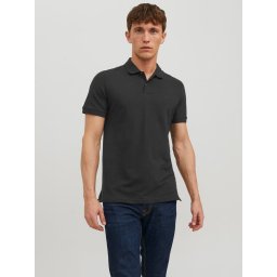 Jack & Jones Tricou polo Basic, Slim Fit, din bumbac, Negru (SELECTATI MARIMEA: M)