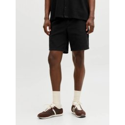 Jack & Jones Pantaloni scurti barbati, Jaiden Waffle Resort Short, Negru (SELECTATI MARIMEA: L)