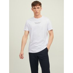 Jack & Jones Tricou barbati cu imprimeu text Jack & Jones Premium, Alb (SELECTATI MARIMEA: 2XL)