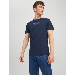 Jack & Jones Tricou barbati cu imprimeu text Jack & Jones Premium, Bleumarin inchis (SELECTATI MARIMEA: L)