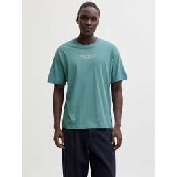 Jack & Jones Tricou barbati cu imprimeu text Jack & Jones Premium, Verde deschis (SELECTATI MARIMEA: XL)