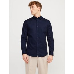Jack & Jones Camasa barbati, Blacardiff cu croiala Slim fit, Bleumarin inchis (SELECTATI MARIMEA: XL)
