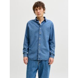 Jack & Jones Camasa de blug barbati, Stanley, Regular fit, Albastru (SELECTATI MARIMEA: M)
