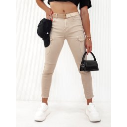 Pantaloni de damă LOVFASHION bej