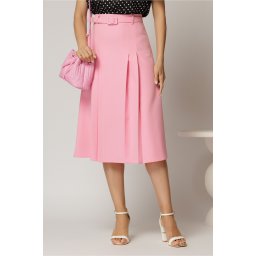 Fusta DY Fashion roz midi cu pliuri