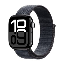 Apple Watch 10 GPS, Carcasa Jet Black Aluminium 42mm, Ink Sport Loop