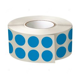 Etichete colorate, rotunde, diametru 10mm, albastre, 2 etichete rand, 4330 buc rola