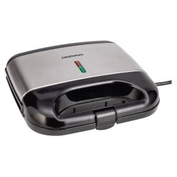 Sandwich maker Daewoo DSM20X, 800 W, 2 sandwichuri, placa antiaderenta, maner rece, inox-negru