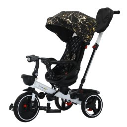 Tricicleta pliabila cu muzica, cu pozitie de somn si scaun reversibil, SL01 - negru cu auriu