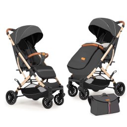 Carucior sport cu geanta si husa pentru picioare, pliere rapida tip troller, S2 Gri