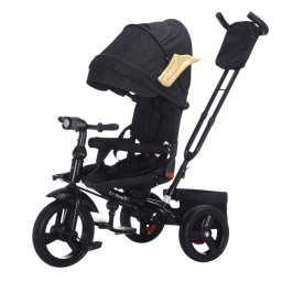 Tricicleta cu scaun reversibil si pozitie de somn, SL02 - Negru cu aripi aurii