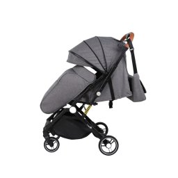 Carucior sport L-Sun, C6, Gri, pliabil tip troller, cu maner reversibil, husa de picioare si gentuta