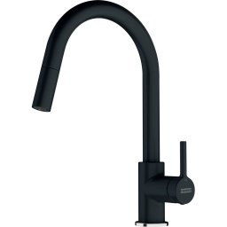 Baterie Baterie Franke Lina Extractibil, pipa pivotanta 180 grade, racorduri flexibile inox, cartus ceramic, Negru