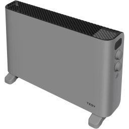Convector de podea Tesy CN 207 ZF G, 4 Optiuni de setare a caldurii: 1000/2000 W + ventilator, Termostat, Functie turbo, Gri