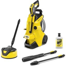 Aparat de curatat cu presiune Karcher K4 Power Control Flex Home, putere 1800 W, motor racit cu apa, 130 bar presiune maxima, 420 l/h debit maxim, furtun de presiune 8 m, perie exterior T5 , detergent 1 L, pistol inalta presiune G 160 Q Power Control
