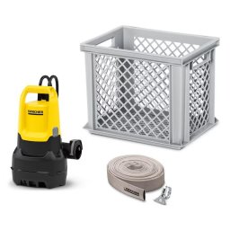 Pompa submersibila cu plutitor apa murdara Karcher SP 16000 Flood Box, 550 W, debit maxim 16000 l/h, inaltime pompare 8 m, adancime scufundare 7 m, cutie transport cu sita, furtun refulare 10 m