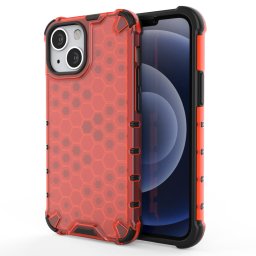 Husa Hurtel Honeycomb armor TPU Bumper - Husă silicon - compatibil cu Apple iPhone 13 mini - Anti-șoc - culoare Roșu