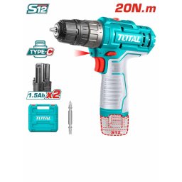 TOTAL - MASINA DE GAURIT CU ACUMULATOR 12V/LED LI-ION (2 ACUMULATORI 1.5Ah)